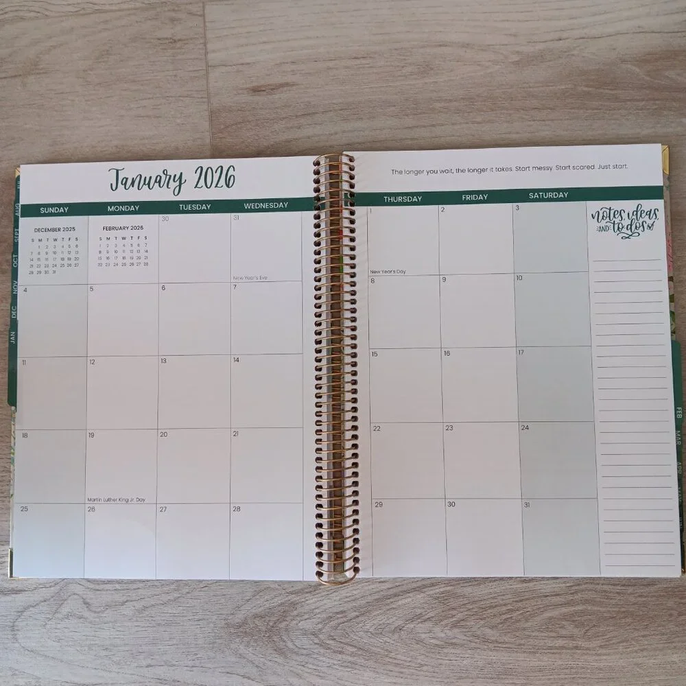 Bloom Planners 2025-2026 Floral Spiral Hard Cover Motivational Monthly Weekly